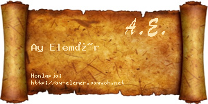 Ay Elemér névjegykártya